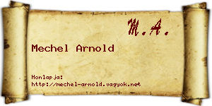 Mechel Arnold névjegykártya